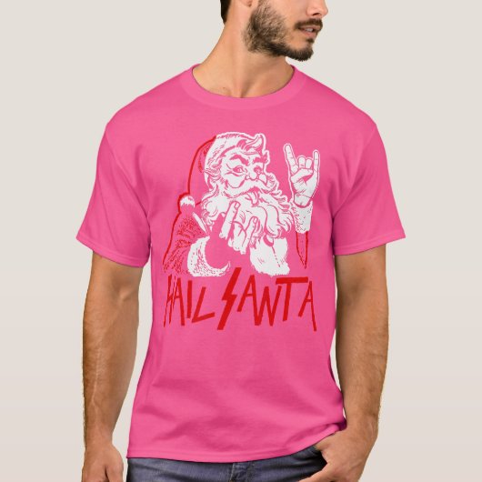 Hail Santa Sleigher Heavy Metal Weihnachten Weihna T-Shirt (Vorderseite)