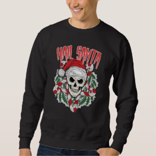 Hail Santa Ugly Weihnachts Schädel Pentagram Sweatshirt