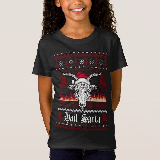 Hail Santa Ugly Weihnachts Sweater Matching Family T-Shirt (Vorderseite)