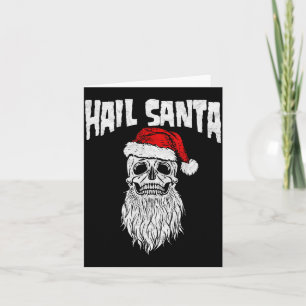 Hail Santa! Vintage-Totenschädel und Santa-Hut Ret Karte