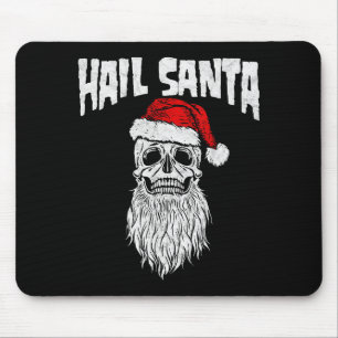 Hail Santa! Vintage-Totenschädel und Santa-Mütze R Mousepad