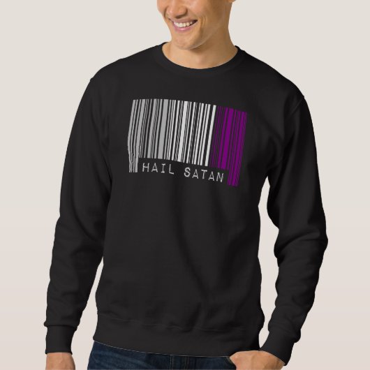 Hail Satan Asexual Pride Flag Barcode Satanist Equ Sweatshirt (Vorderseite)