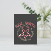 Hail Satan Christmas Krampus Xmas Devil Candy Ankündigungspostkarte (Stehend Vorderseite)