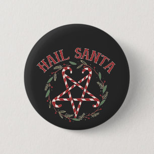 Hail Satan Christmas Krampus Xmas Devil Candy Button