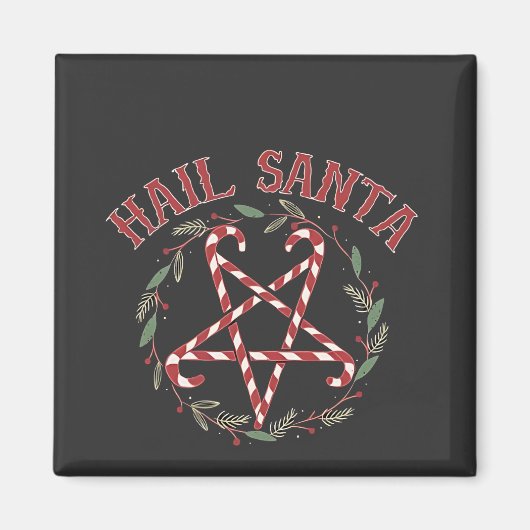 Hail Satan Christmas Krampus Xmas Devil Candy Magnet (Vorne)