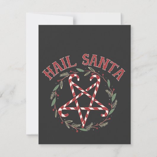 Hail Satan Christmas Krampus Xmas Devil Candy Mitteilungskarte (Vorderseite)