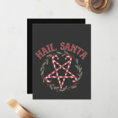 Hail Satan Christmas Krampus Xmas Devil Candy Mitteilungskarte (Vorderseite/Rückseite Beispiel)