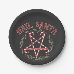 Hail Satan Christmas Krampus Xmas Devil Candy Pappteller