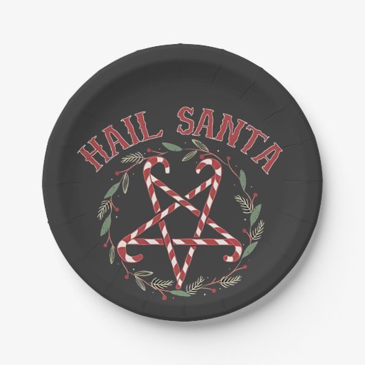 Hail Satan Christmas Krampus Xmas Devil Candy Pappteller (Vorderseite)
