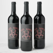 Hail Satan Christmas Krampus Xmas Devil Candy Weinetikett (Flaschen)
