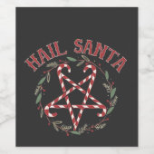 Hail Satan Christmas Krampus Xmas Devil Candy Weinetikett (Einzelnes Label)