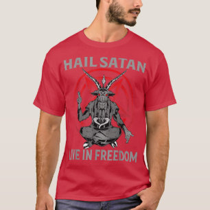 Hail Satan Freiheit Baphomet Satanismus Pentagramm T-Shirt