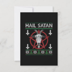 Hail Satan Goat Head Pentagram Funny Satanic Ugly RSVP Karte