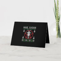 Hail Satan Goat Head Pentagramm Funny Satanic Ugly
