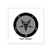 Hail Satan Gummi Briefmarke mit Baphomet Gummistempel (Prägung)