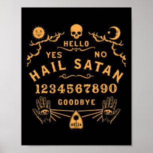 Hail Satan Okkult Horror Atheist Wiccan Satanisch  Poster
