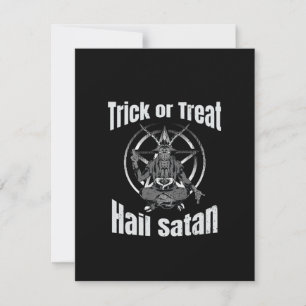 Hail Satan Pentagram Goat Halloween Einladung