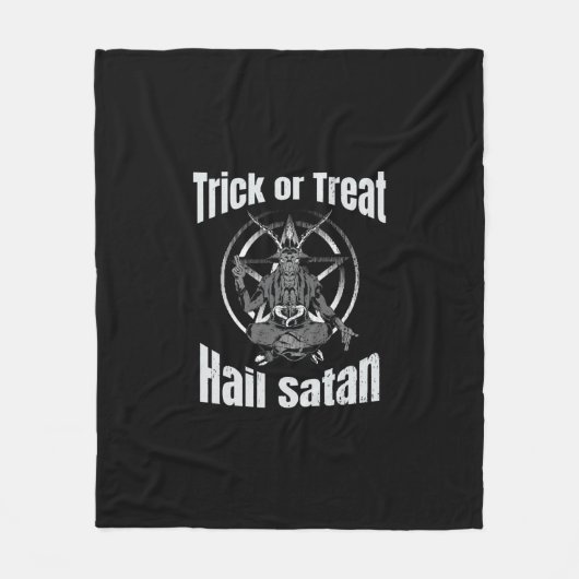 Hail Satan Pentagram Goat Halloween Fleecedecke (Vorderseite)