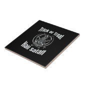 Hail Satan Pentagram Goat Halloween Fliese (Seite)