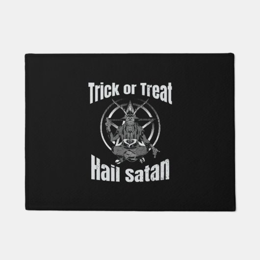 Hail Satan Pentagram Goat Halloween Fußmatte (Vorderseite)