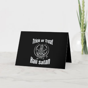 Hail Satan Pentagram Goat Halloween Karte