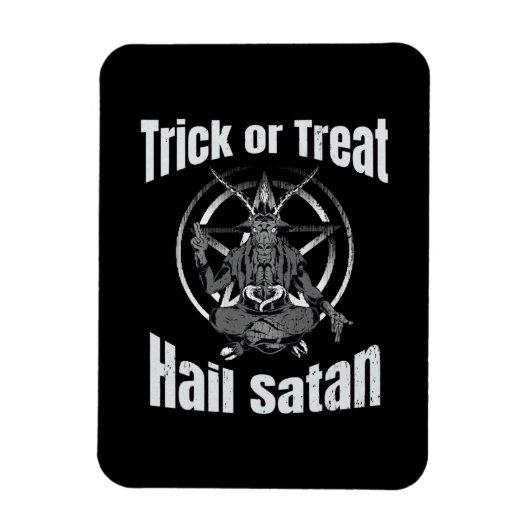 Hail Satan Pentagram Goat Halloween Magnet (Vertikal)