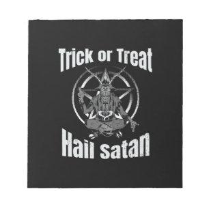 Hail Satan Pentagram Goat Halloween Notizblock