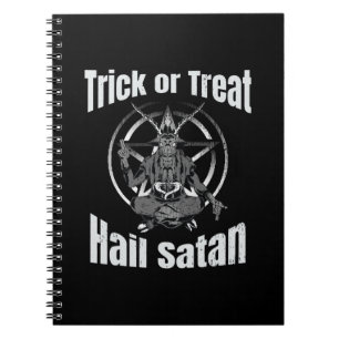 Hail Satan Pentagram Goat Halloween Notizblock