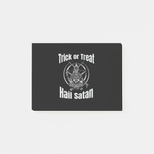 Hail Satan Pentagram Goat Halloween Post-it Klebezettel (Vorderseite)