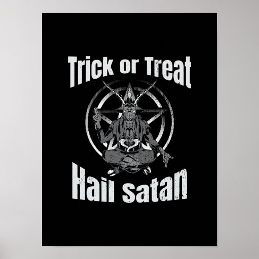 Hail Satan Pentagram Goat Halloween Poster (Vorne)