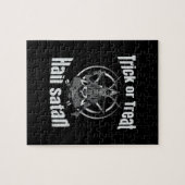 Hail Satan Pentagram Goat Halloween Puzzle (Horizontal)