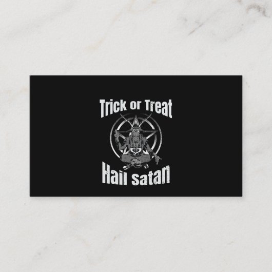 Hail Satan Pentagram Goat Halloween Visitenkarte (Vorderseite)