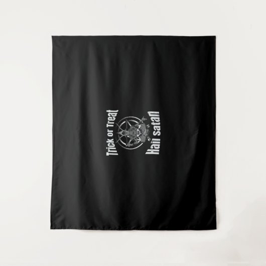 Hail Satan Pentagram Goat Halloween Wandteppich (Vorderseite)