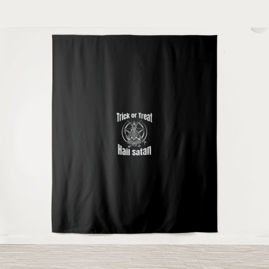 Hail Satan Pentagram Goat Halloween Wandteppich (Vorderseite)