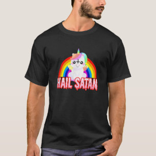 Hail Satan Unicorn Funny Satanic Rainbow Death T-Shirt