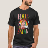 Hail Satan Unicorn Rainbow T-Shirt (Vorderseite)