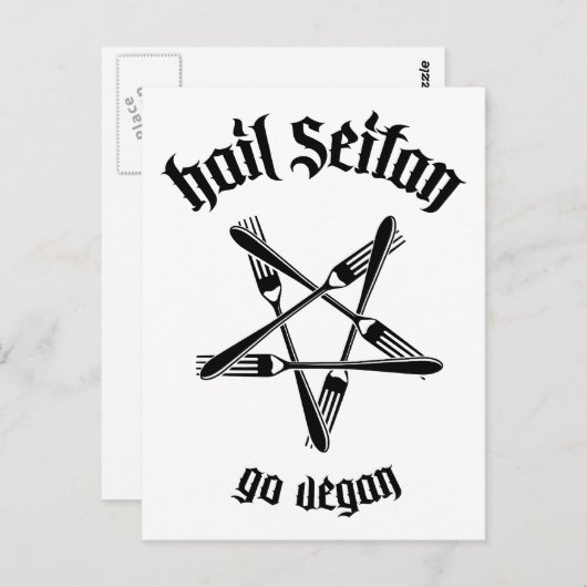 Hail Seitan 1.1 (schwarz) Postkarte (Vorne/Hinten)