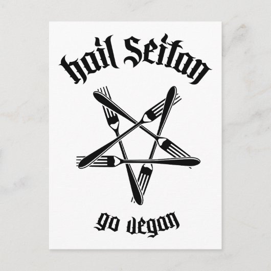 Hail Seitan 1.1 (schwarz) Postkarte (Vorderseite)
