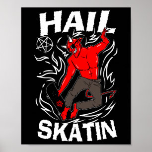 Hail Skatin Okkult Satanisches Pentagramm 666 Sata Poster