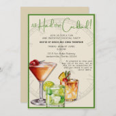 Hail the Cocktail farbenfrohe Party Einladung (Vorne/Hinten)