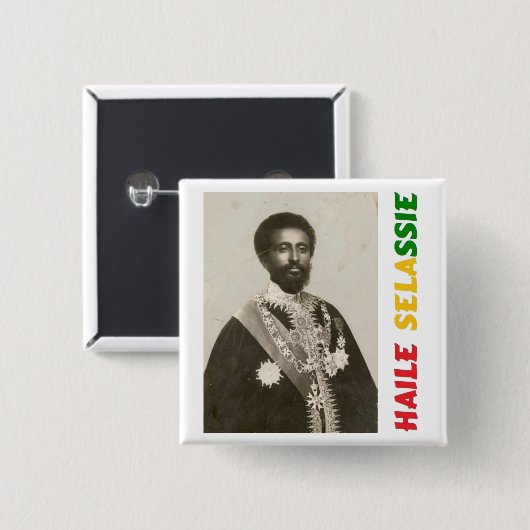 Haile Selassie Abzeichen Button (Vorne & Hinten)