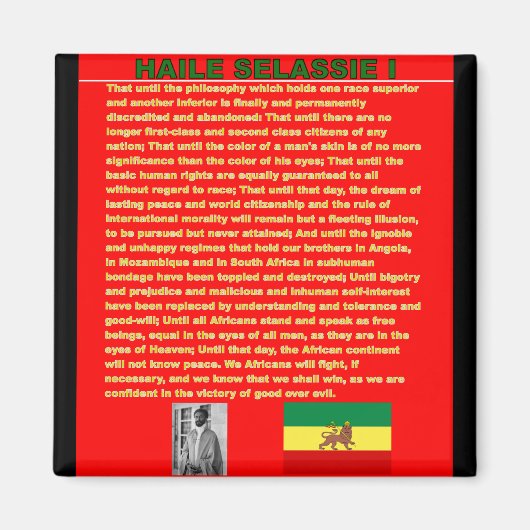 Haile Selassie Berühmte Kriegsrede vor der UNO 196 Magnet (Vorne)