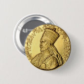 Haile Selassie Button Rasta Reggae Merchandise (Vorne & Hinten)