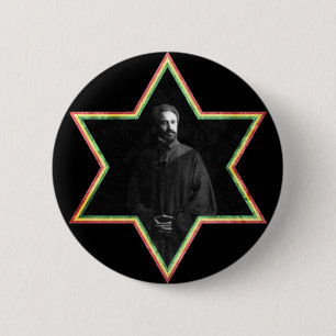 Haile Selassie Davidsstern Button