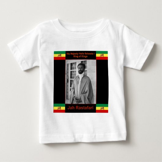 Haile Selassie der Löwe von Judah, Jah Rastafari Baby T-shirt (Vorderseite)