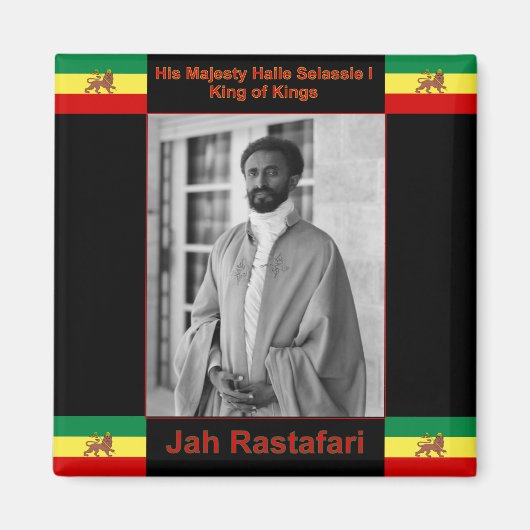 Haile Selassie der Löwe von Judah, Jah Rastafari Magnet (Vorne)