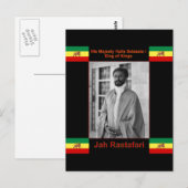Haile Selassie der Löwe von Judah, Jah Rastafari Postkarte (Vorne/Hinten)