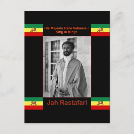Haile Selassie der Löwe von Judah, Jah Rastafari Postkarte (Vorderseite)