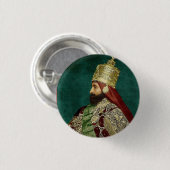 Haile Selassie Empire Ethiopia Rasta Reggae Roots Button (Vorne & Hinten)