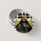 Haile Selassie Empire of Ethiopia Rastafari Button (Vorne & Hinten)